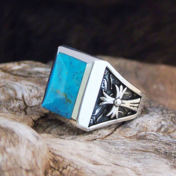 Stone Temple Ring Turquoise or Onyx Men's MC41MR