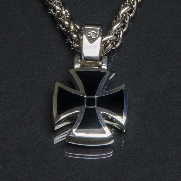 Maltese Pendant with Inlaid Onyx MC23PIN