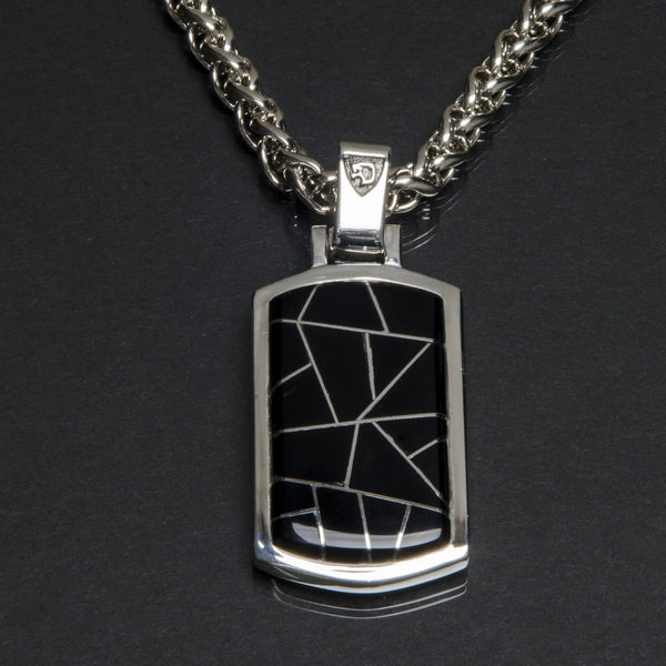 Stone Temple Onyx Inlay Pendant IN33DT