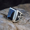 Stone Temple Ring Turquoise or Onyx Men's MC41MR