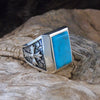 Stone Temple Ring Turquoise or Onyx Men's MC41MR