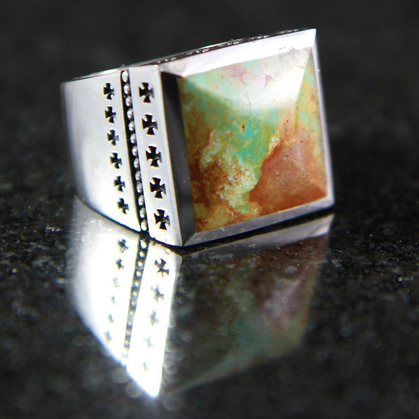 Thirty Two Cross Turquoise Ring  MC28MR