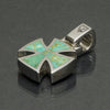 Maltese Pendant with Inlaid Turquoise MC23PIN